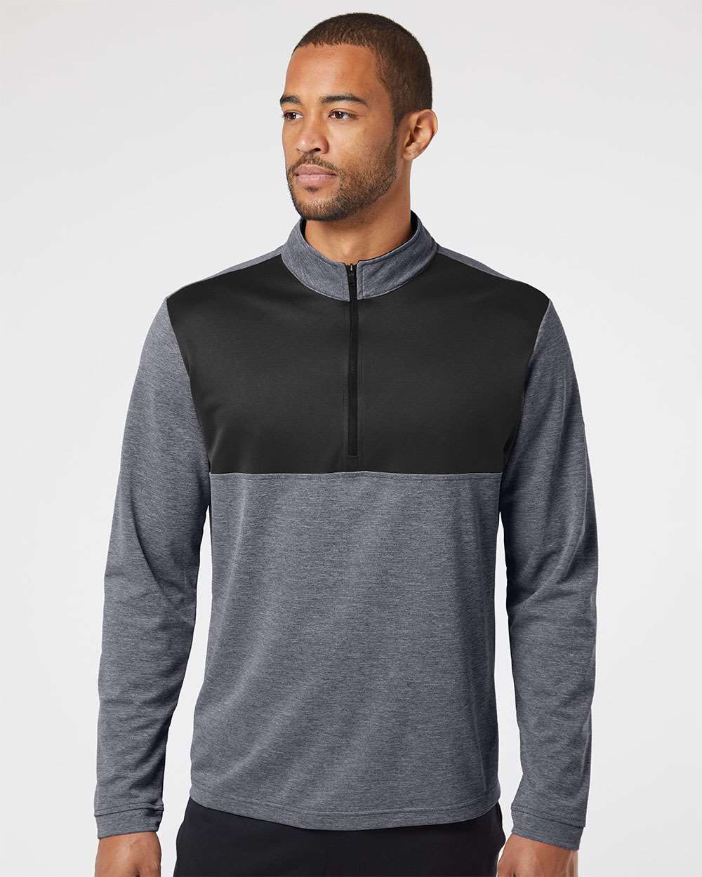 Adidas Lightweight UPF Men's Pullover - Black Heather/Carbon