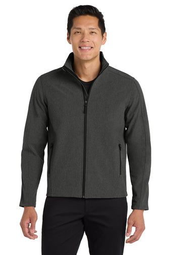 Port Authority® Core Men's Soft Shell Jacket - Black Charcoal Heather