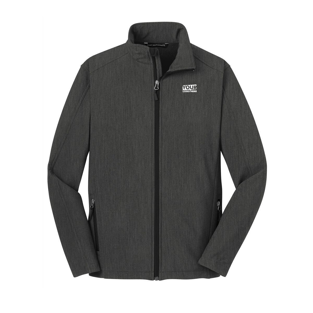Port Authority® Core Men's Soft Shell Jacket - Black Charcoal Heather