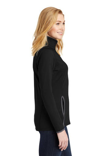 Sport-Tek® Sport-Wick® Stretch Contrast Women's Full Zip Jacket - Black