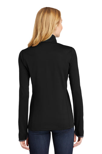 Sport-Tek® Sport-Wick® Stretch Contrast Women's Full Zip Jacket - Black