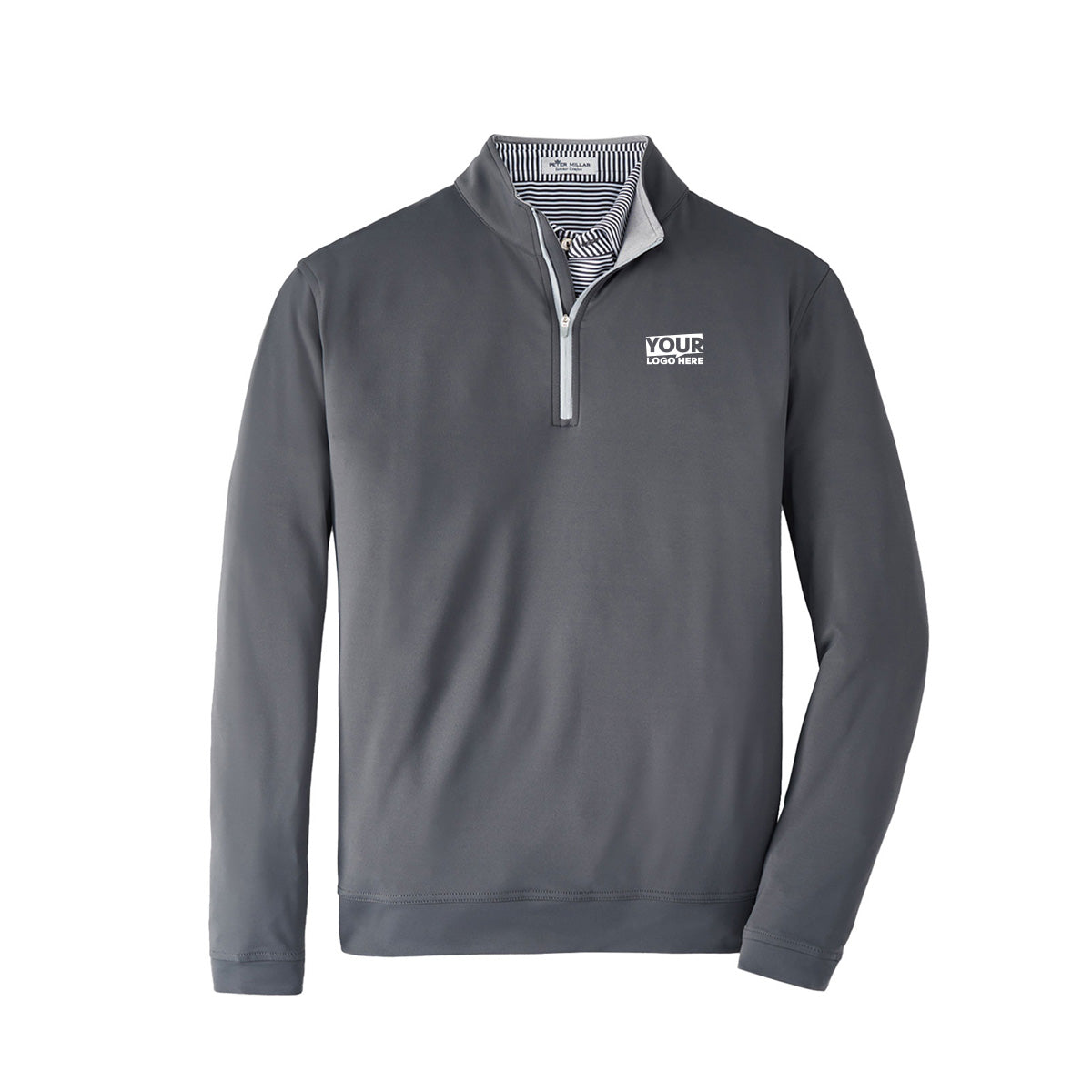 Peter Millar Perth Stretch Loop Terry Men's Quarter-Zip - Iron