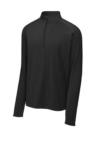 Sport-Tek® Sport-Wick® Stretch Men's Quarter Zip Pullover - Black