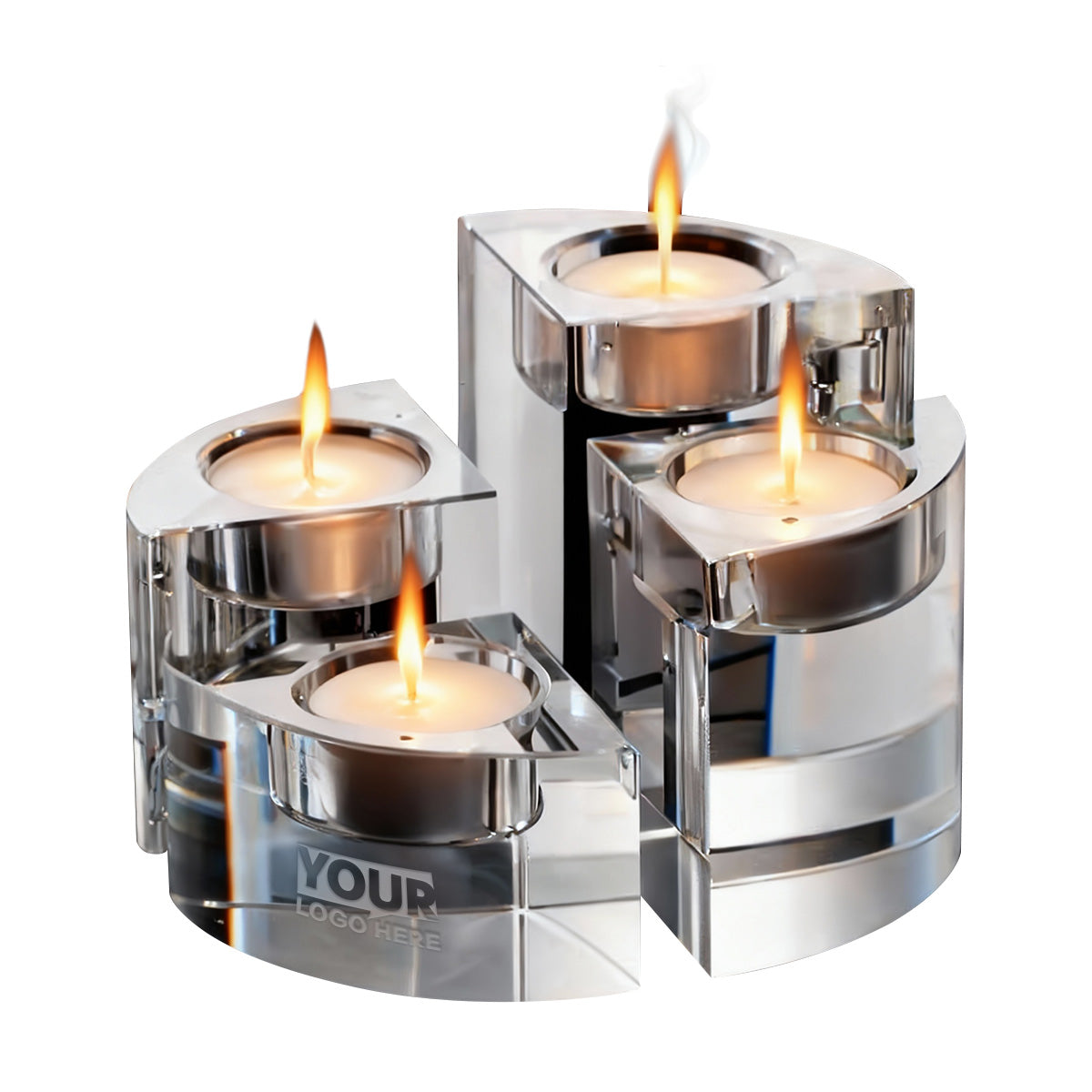 Saks Candleholders - Optical Set of 4